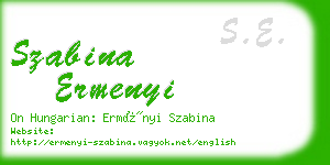 szabina ermenyi business card